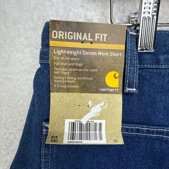 Carhartt Lighweight Denim Jean Work Shorts Size 32 B28 Darkstone Wash NWT NOS‎ - Picture 5 of 8